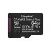 Kingston Technology 64GB microSDXC Canvas Select Plus Gen3 100MB/s A1-kaart + adapter