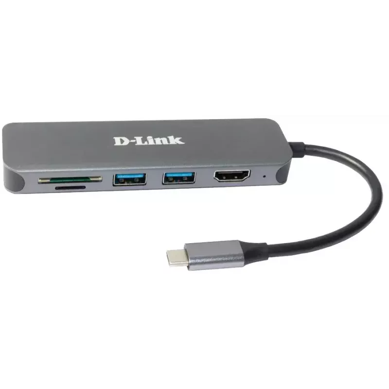 D-Link 6-ühes USB-C jaotur HDMI/kaardilugeja/toiteedastusega