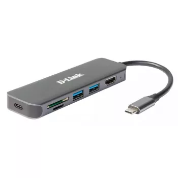 D-Link 6-ühes USB-C jaotur HDMI/kaardilugeja/toiteedastusega