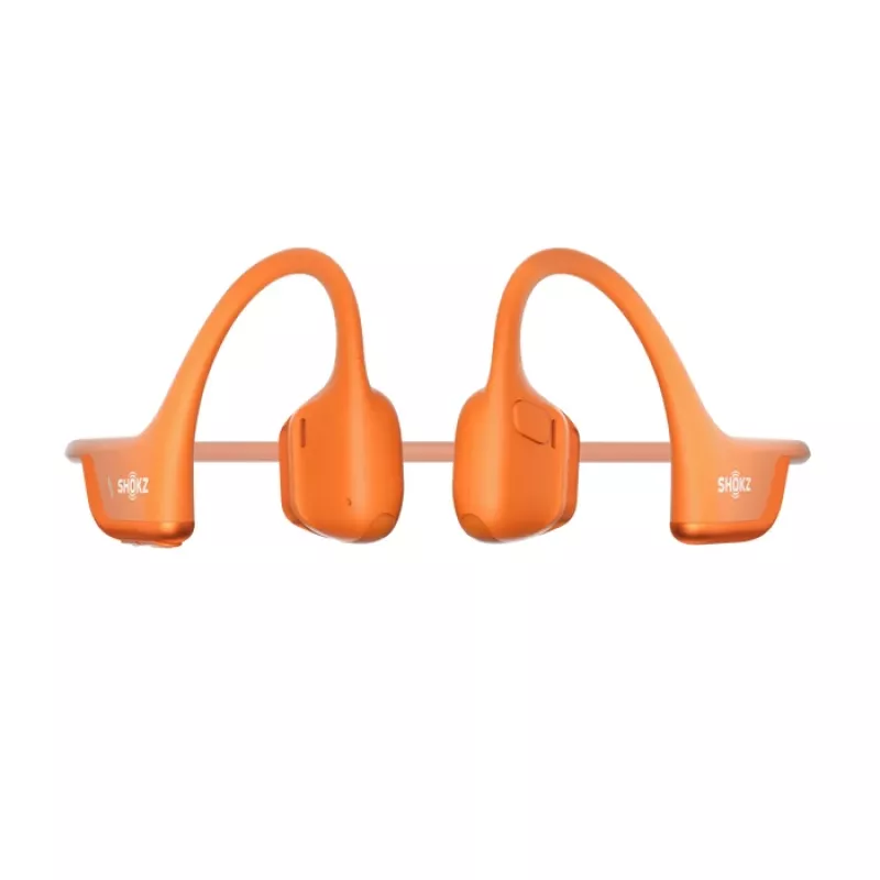 Luukonduktsiooniga peakomplekt Shokz OpenRun Pro 2 — binauraalne, juhtmevaba Bluetooth 5.3, IP55, 12 h esitusaeg, 150 mAh, oranž, kõrvahaak