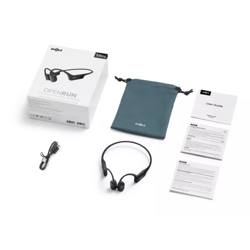 Peakomplekt Shokz OpenRun Mini — juhtmevaba luujuhtivusega spordikõrvaklapid, IP67, Bluetooth 5.1, 480 min aku