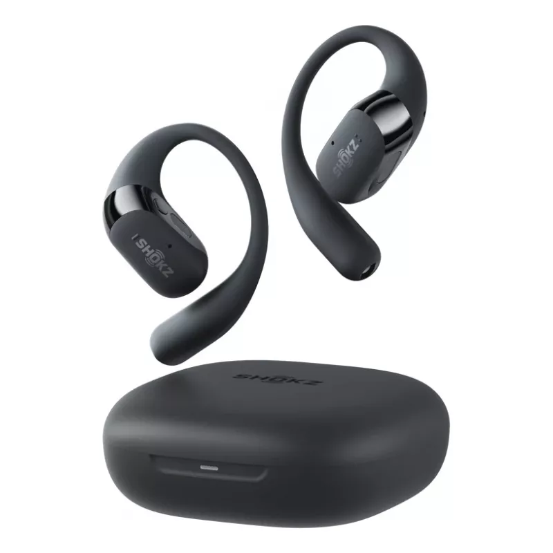 Kõrvaklapid JLAB AUDIO SHOKZ OpenFit 2 — luuülekanne, juhtmevabad, avatud kõrvaga kõrvakonksuga, mustad