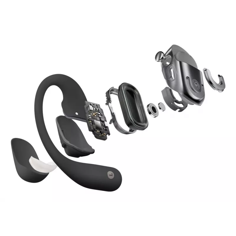 Kõrvaklapid JLAB AUDIO SHOKZ OpenFit 2 — luuülekanne, juhtmevabad, avatud kõrvaga kõrvakonksuga, mustad