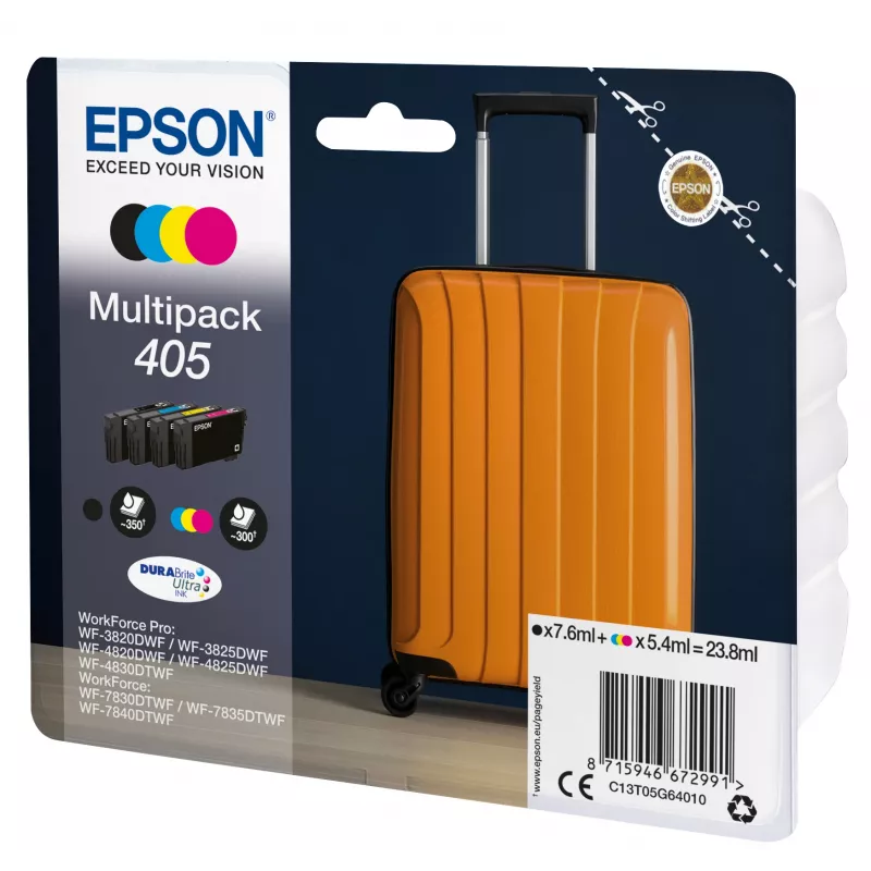 Epson 405 DURABrite Ultra Ink tindikassett 1 tk Originaal standardtootlikkusega must, tsüaan, magenta, kollane