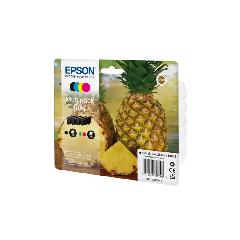 Epson 604 tindikassett 4 tk Originaal standardmahuga must, tsüaan, magenta, kollane