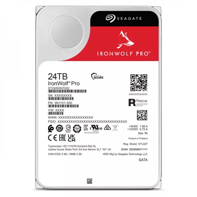 Seagate IronWolf Pro ST24000NT002 sisemine kõvaketas 24 TB 7200 RPM 512 MB 3,5-tolline Serial ATA III