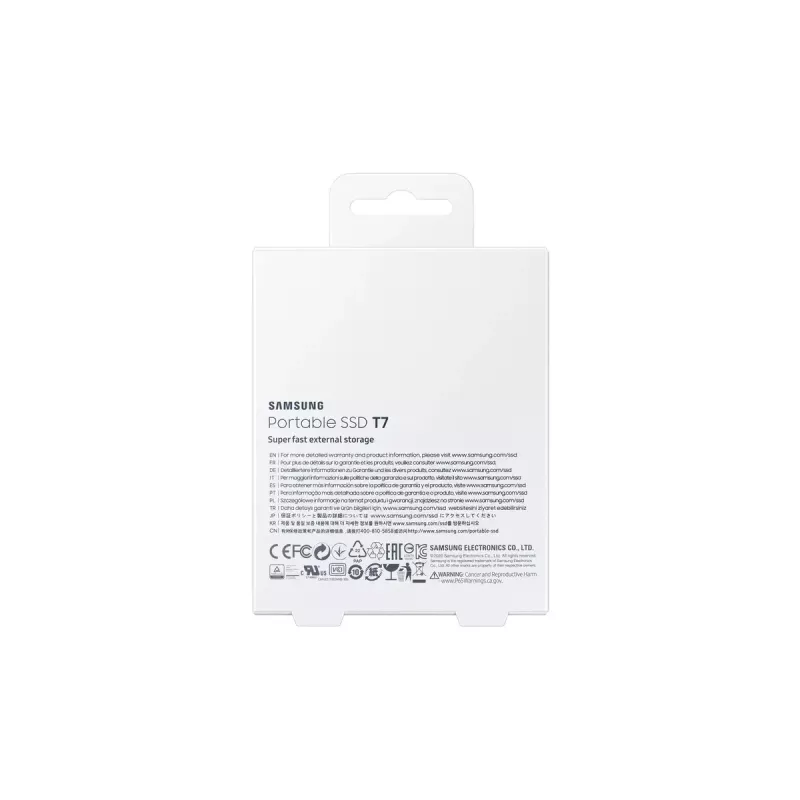 Väline SSD Samsung T7 Portable 1 TB, USB-C 3.2 Gen 2, NVMe, AES-256 riistvaraline krüpteerimine, sinine