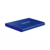Väline SSD Samsung T7 Portable 1 TB, USB-C 3.2 Gen 2, NVMe, AES-256 riistvaraline krüpteerimine, sinine