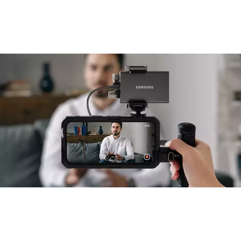 Väline SSD Samsung T7 Portable 1 TB, USB-C 3.2 Gen 2, NVMe, AES-256 riistvaraline krüpteerimine, sinine