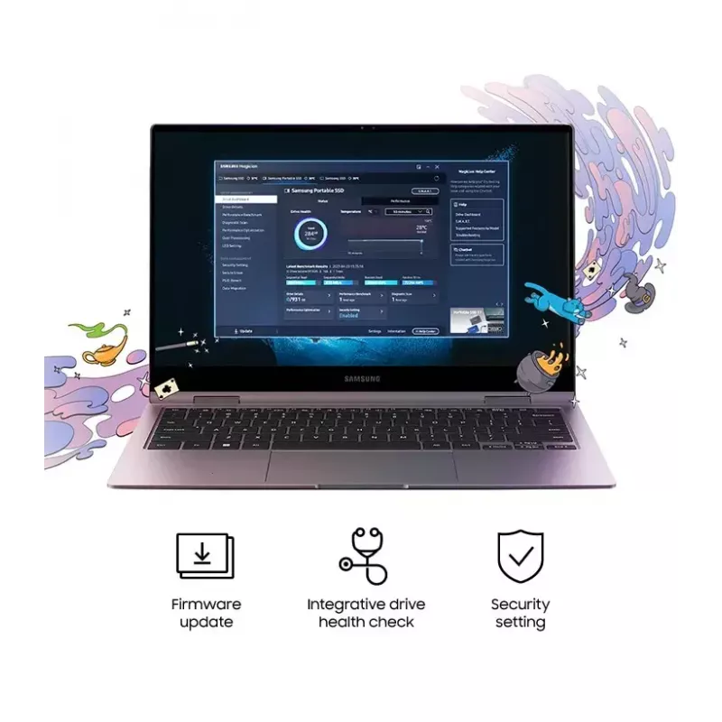 Väline SSD Samsung T7 Portable 1 TB, USB-C 3.2 Gen 2, NVMe, AES-256 riistvaraline krüpteerimine, sinine