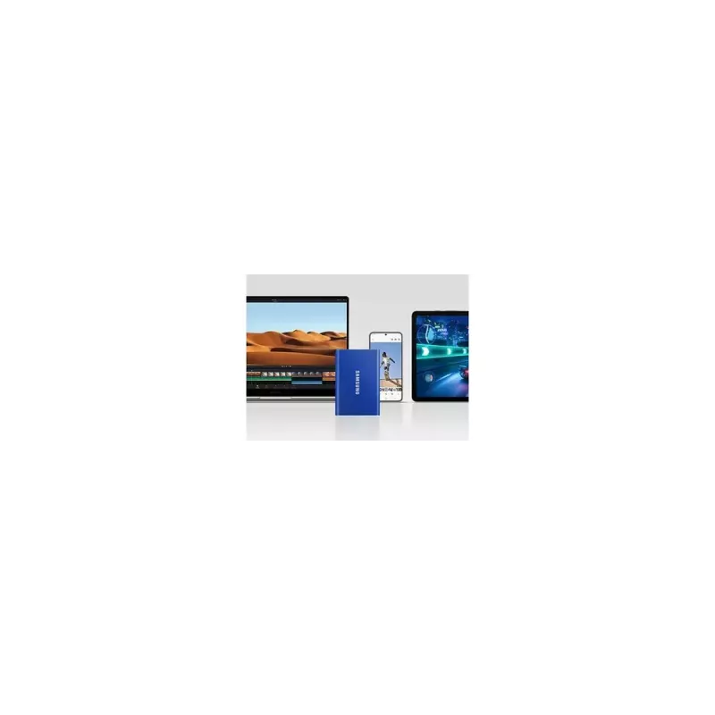 Väline SSD Samsung T7 Portable 1 TB, USB-C 3.2 Gen 2, NVMe, AES-256 riistvaraline krüpteerimine, sinine