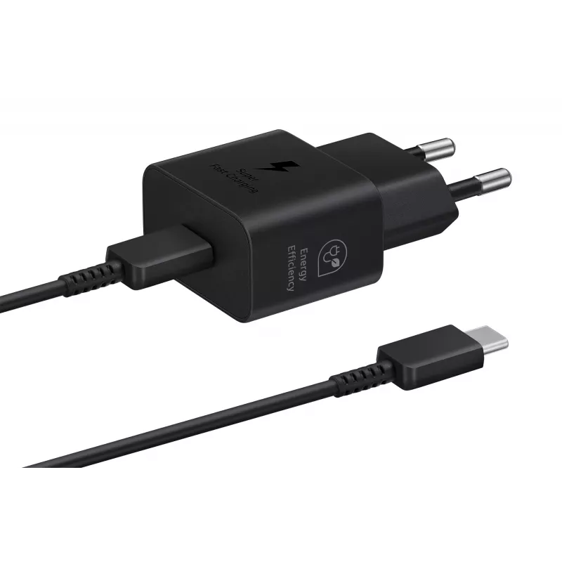 Laadija Samsung EP-T2510 25W USB‑C siseruumide kiirlaadimine, must, 1 m kaabel