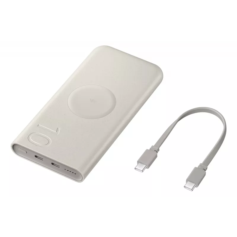 Akupank Samsung EB-U2510XUEGEU 10000 mAh, PD 3.0 25W, USB-C sisend/väljund, juhtmevaba laadimine, 3-seadme väljund, beež