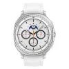 Nutikell Samsung Galaxy Watch 8 Classic 46 mm — 1,3-tolline AMOLED, 438×438, 64 GB, Wi‑Fi, GPS, hõbedane korpus, valge rihm