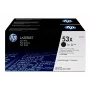 HP 53X 2-pakk kõrge saagisega must originaal LaserJet toonerikassetid