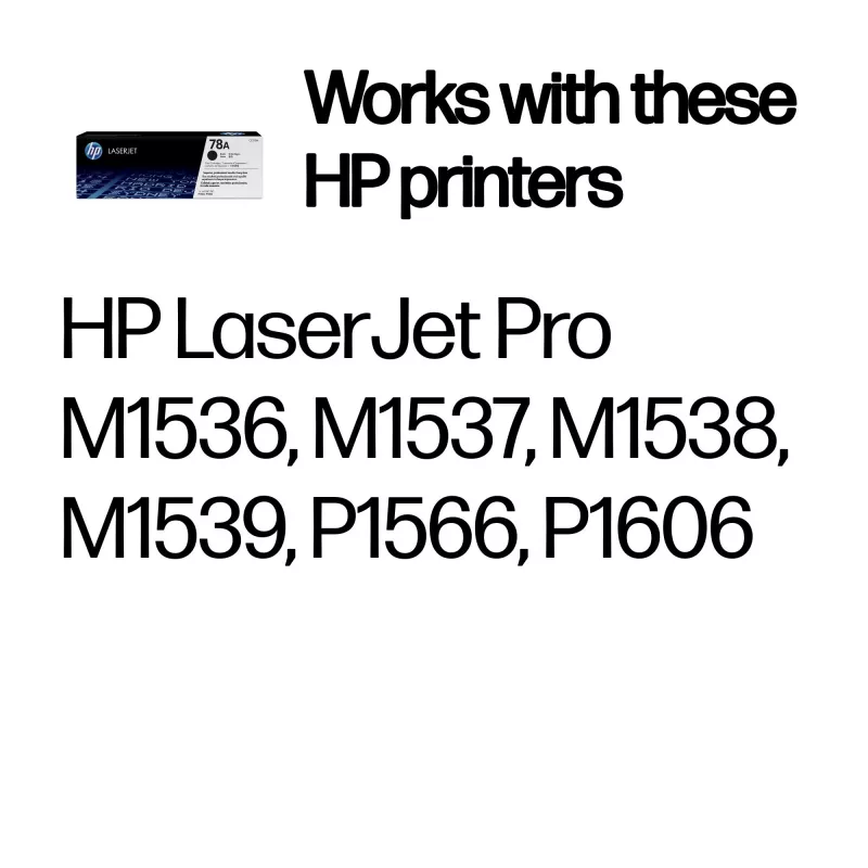 HP 78A must originaal LaserJet toonerikassett, 2100 lehekülge, must, 1 tk