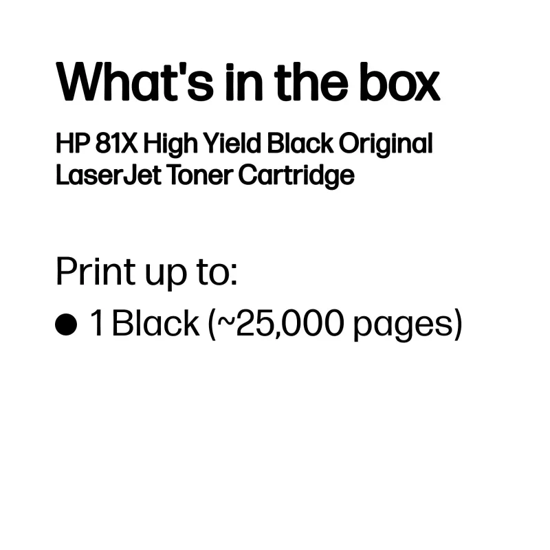 HP 81X suure saagikusega must originaal LaserJet toonerikassett, 25000 lehekülge, must, 1 tk