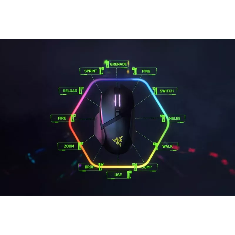 RAZER Basilisk V3 Pro kohandatav juhtmevaba mänguhiir koos Razer HyperScroll kallutuskerimisrattaga