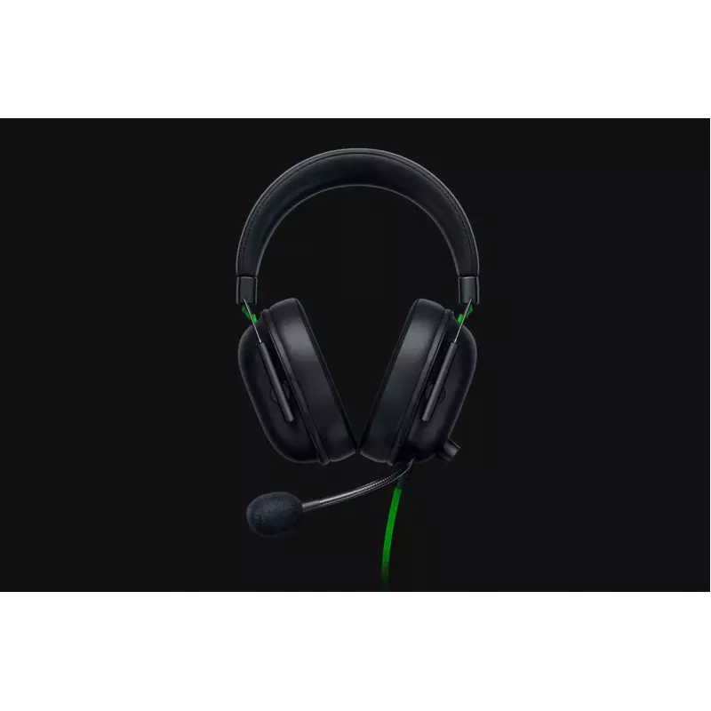 Juhtmega mängupeakomplekt Razer MustShark V2 X — binauraalne, 3,5 mm, 32 Ω, 100 dB, mürasummutav painutatav mikrofon, 1,3 m kaabel, roheline/must