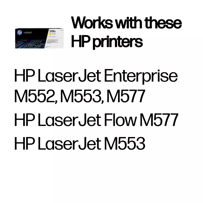 HP 508X suure saagikusega kollane originaal LaserJet toonerikassett, 9500 lehekülge, kollane, 1 tk