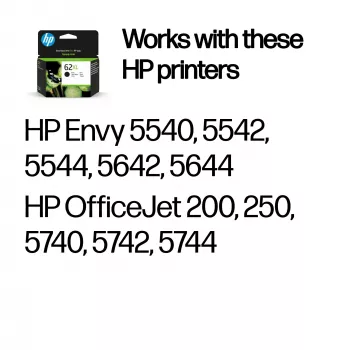 HP 62XL suure tootlusega must originaalne tindikassett, must, 1 tk, 600 lehekülge