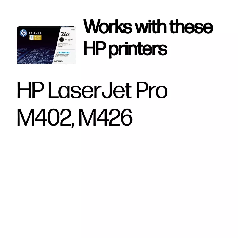 HP 26X High Yield musta originaal LaserJet toonerikassett, 9000 lehekülge, must, 1 tk