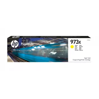 HP 973X suure tootlikkusega kollane originaalne PageWide kassett, kollane, 1 tk, 7000 lehekülge