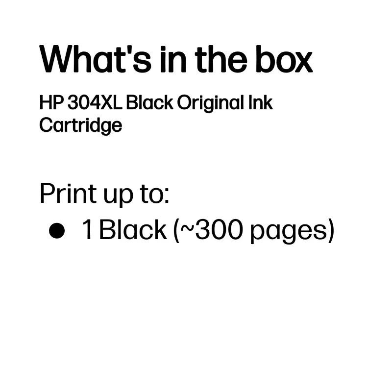 HP 304XL Must originaalne tindikassett, Must, 1 tk, 300 lehekülge