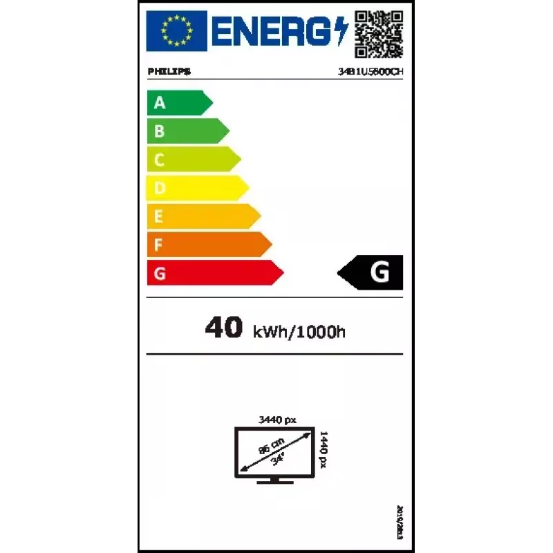 Philips 5000 seeria 34B1U5600CH/00 arvutimonitor 86,4 cm (34 tolli) 3440 x 1440 pikslit Wide Quad HD LCD must