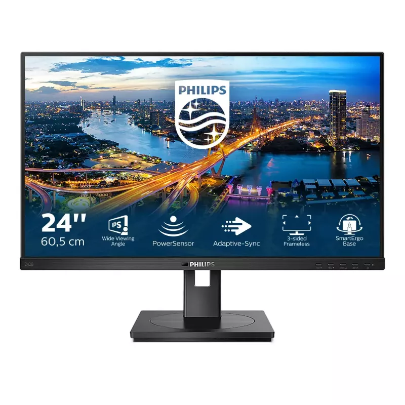 Philips B Line 242B1/00 arvutimonitor 60,5 cm (23,8 tolli) 1920 x 1080 pikslit Full HD LED must