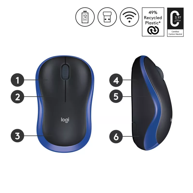 Logitech juhtmeta hiir sinine 910-002239