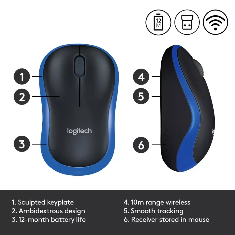Logitech juhtmeta hiir sinine 910-002239