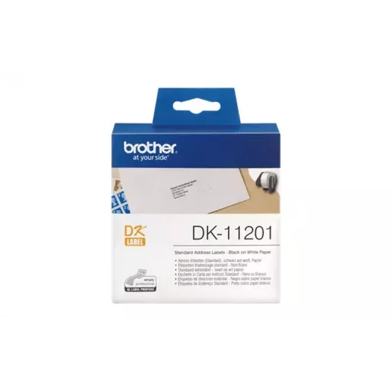 Aadressisildid Brother DK11201 Must valgel