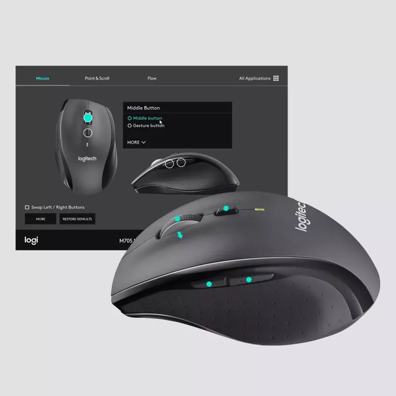 Hiir Logitech Marathon M705 RF Wireless