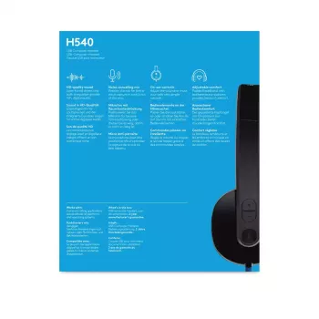 Peakomplekt Logitech H540 sisseehitatud mikrofoniga USB Type-A must