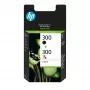 HP 300 2-pakk Must/Kolmevärviline originaalprinterikassett, must, tsüaan, magenta, kollane, pigmendipõhine tint, värvipõhine tint, 2 tk, 200 lehte, 165 lehte