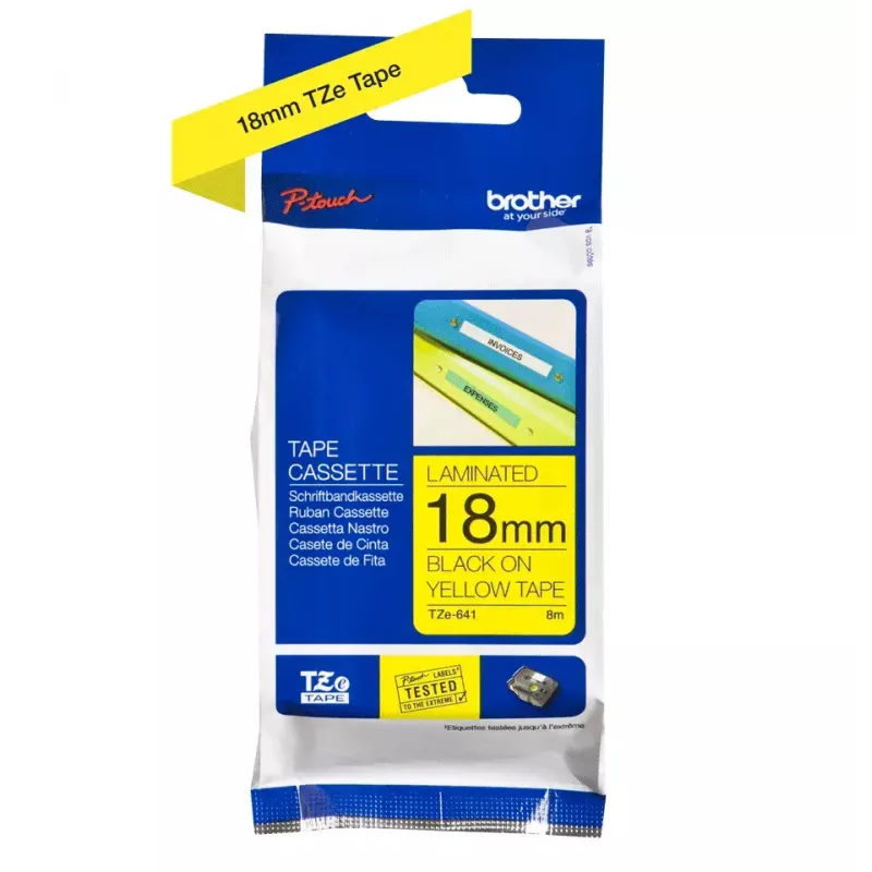 Sildilint Brother TZe641 18mm, must kollasel