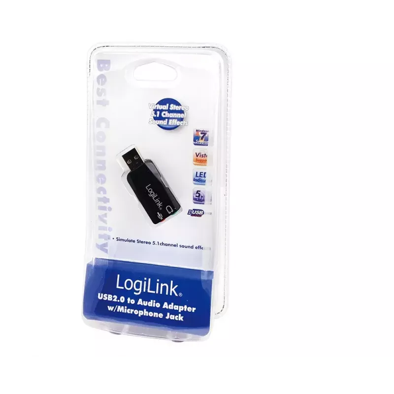 USB helikaart LOGILINK UA0053 — USB-liides, 5.1-kanaliline heliväljund