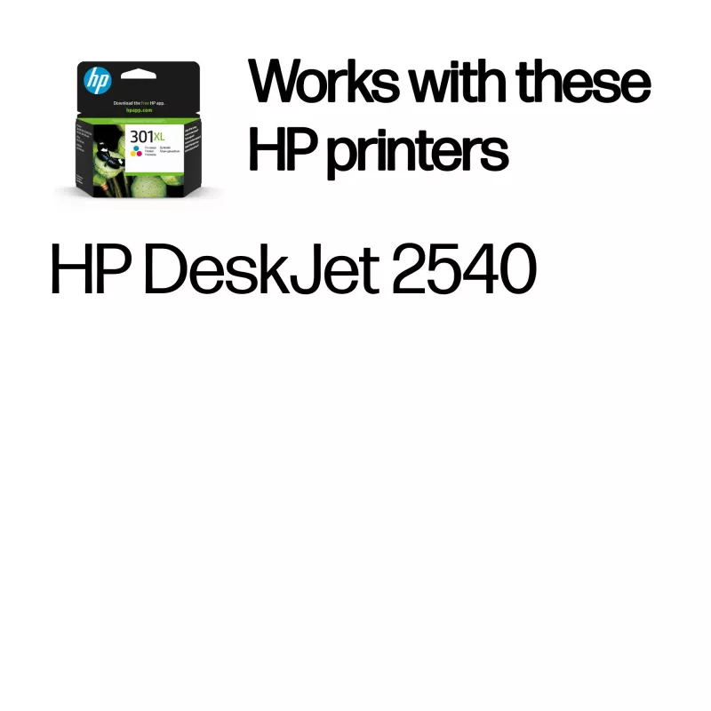 HP 301XL suure saagikusega kolmevärviline originaalprinterikassett, tsüaan, magenta, kollane, 1 tk, 300 lehekülge