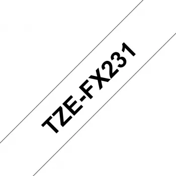 Brother TZE-FX231 silditrüki lint, must valgel TZ