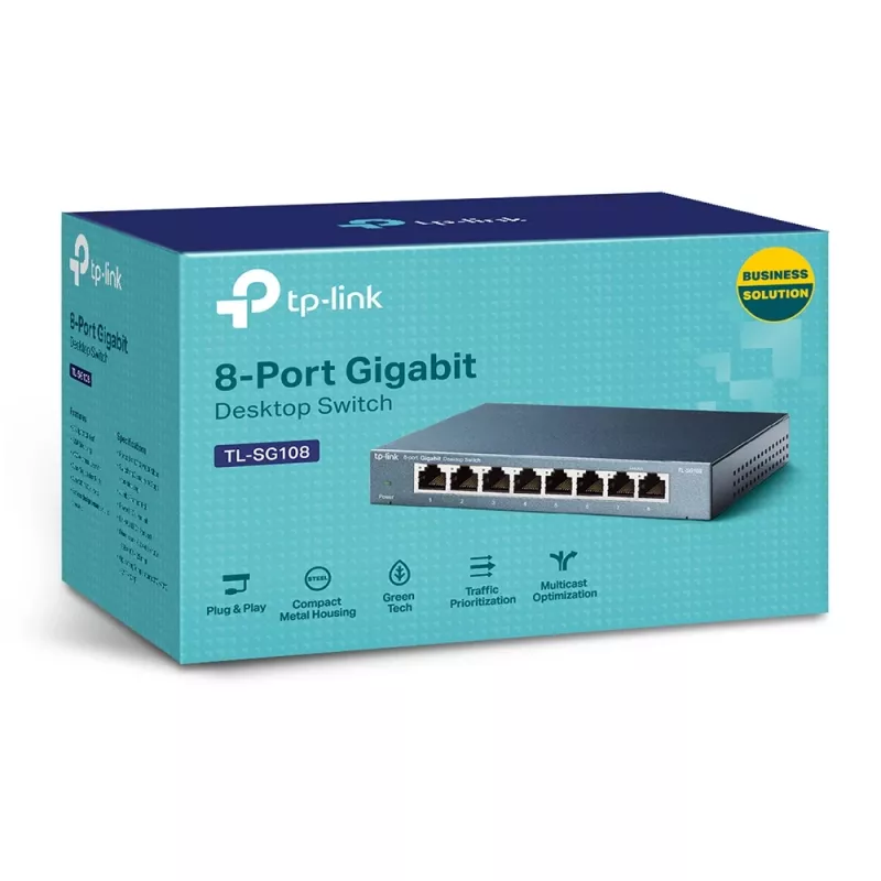 TP-Link 8-pordiline 10/100/1000Mbps lauaarvuti võrgulüliti, haldamata, Gigabit Ethernet (10/100/1000), täisdupleks