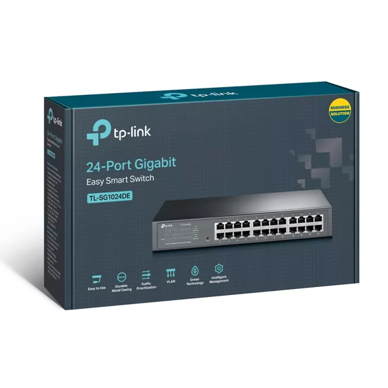 TP-Link 24-port Gigabit Easy Smart Switch, hallatav, L2, Gigabit Ethernet (10/100/1000), riiulipaigaldus, 1U