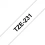 Brother TZE-231 sildilint Must valgel