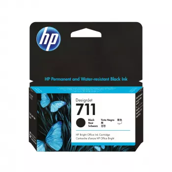 HP 711 38-ml Must DesignJet tindikassett, HP DesignJet T100, T120, T125, T130, T520, T525, T530 Printer series, Thermal inkjet, Must, Singapore, Malaysia, 119 mm, 126 mm