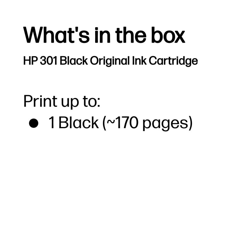 HP 301 must originaal tindikassett