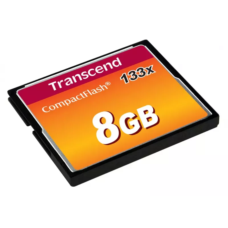 CompactFlash-kaart Transcend TS8GCF133, 8 GB, 50 MB/s lugemine, 20 MB/s kirjutamine
