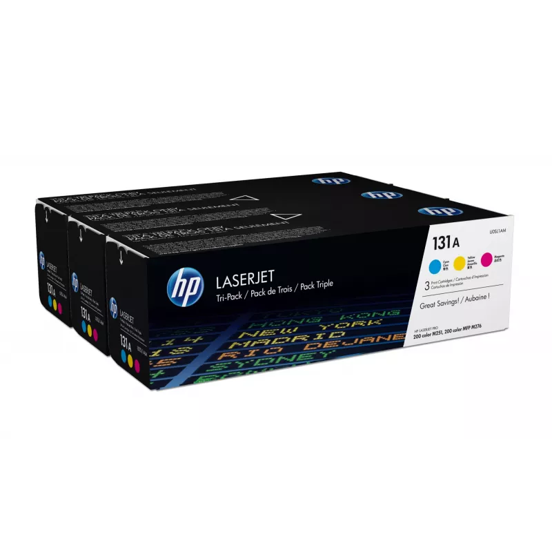 HP 131A 3-pak tsüaan/magenta/kollane originaal LaserJet toonerikassetid