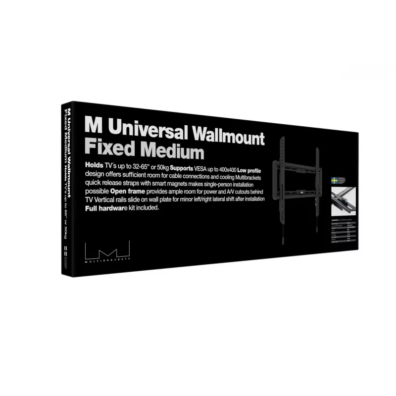 Multibrackets M Universal seinale kinnitatav fikseeritud keskmine must