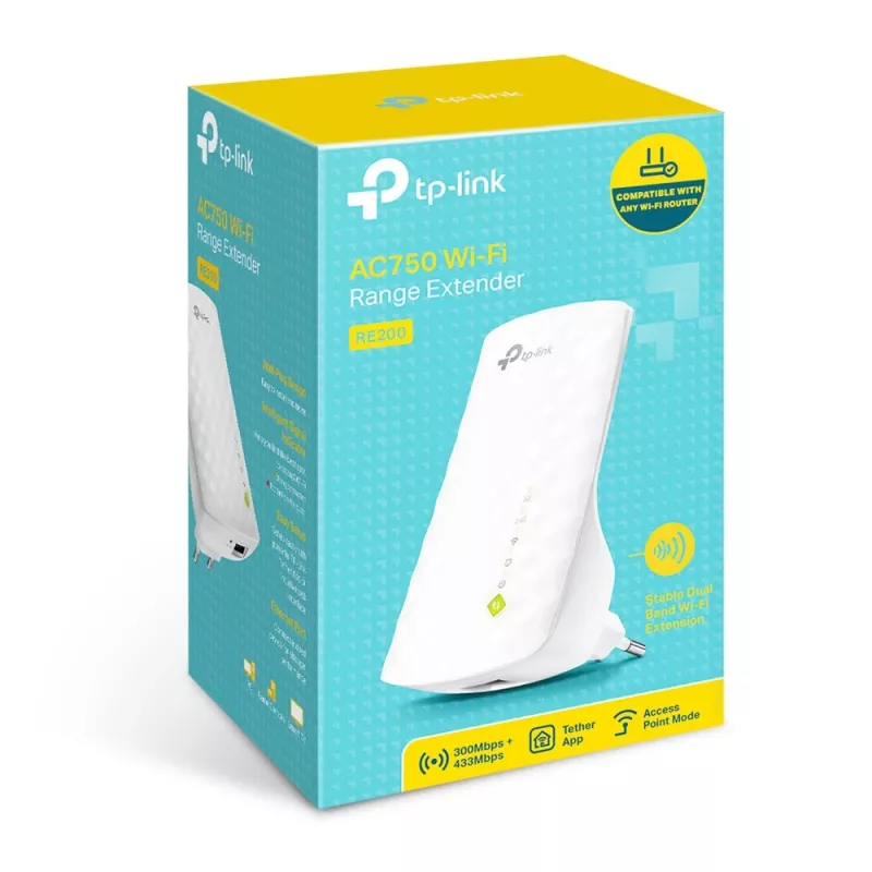 TP-Link RE200 võrgupikendaja võrgukordaja Valge 10, 100 Mbit/s