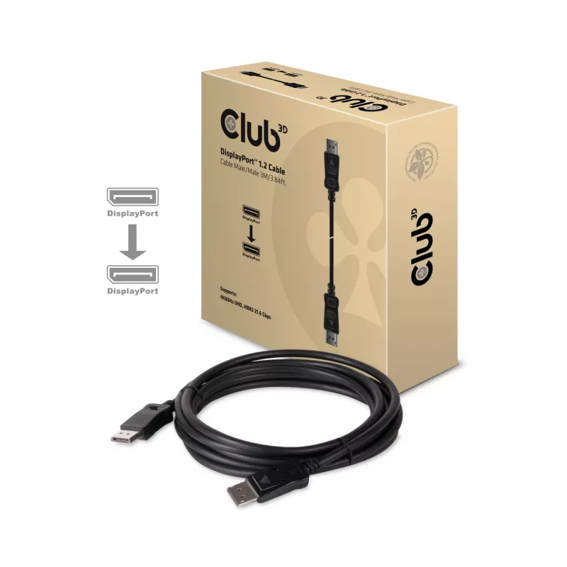 CLUB3D Displayport 1.2 kaabel M/M 3 meetrit 4K60Hz 21.6Gbps